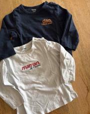 Lot de 2 sweet T 12mois maman/papa