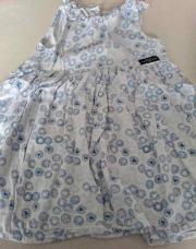 Robe blanche bleue lulu castagnettes 3 ans 