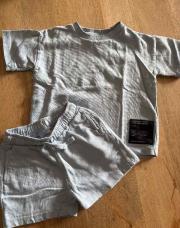 Ensemble t shirt short bleu Zara T92