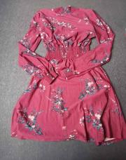 Robe bordeaux fleurie M