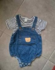 Ensemble salopette ours 1-3mois