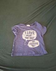 T-shirt bleu I love mum and dad ... 6mois