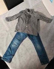 Ensemble chemise carreaux + jeans 