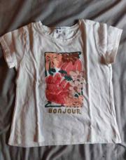 T-shirt blanc fleurs 6ans