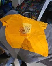 T-shirt orange feuille 