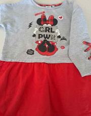 Robe minnie rouge grise 3 ans 
