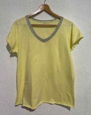Taille M - T-shirt jaune col scintillant 