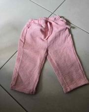 Pantalon okaidi 6 mois rose ligné