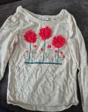Pull beige fleurs 4 ans 
