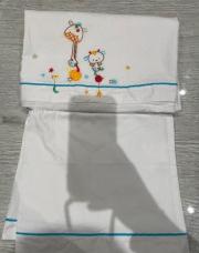 Drap plat+housse matelas + taie Drap plat 90/145 Taie 55/30 Housse 120 /60