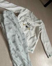 Ensemble pyjama chaud haut + bas tigre 24 mois 