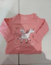 Blouse rose licorne 74cm