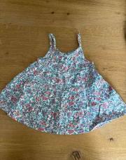 Robe fleurie bleu rose fluo obaibi 12 mois 