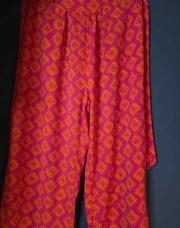 Pantalon fluide. Orange et rose. L