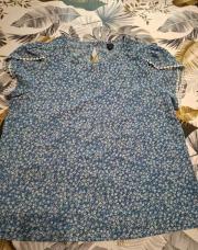 Blouse fleurie bleue L shein 