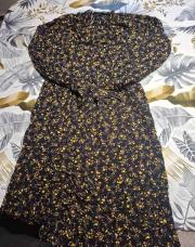 Robe mi longue noir et jaune 42 yessica