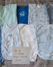 Lot de 9 boddys longues manches 3 mois 