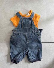 Ensemble orange salopette 1mois