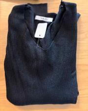 Pull V longue manche noire  TU