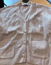 Gilet bouton doré taupe TU 