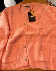 Gilet bouton doré rose TU 