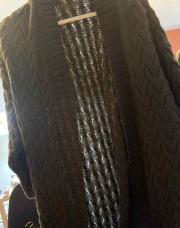 Long gilet kaki tricot TU