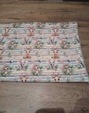 Couverture neuf , fait main 75/95cm thème safari