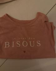 Teeshirt manche longue rose 3M « je veux des bisous »