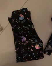 Legging noir 4/5A motif licorne galaxie 
