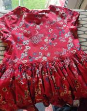 Robe 6 ans petit bateau rouge fleurs