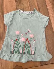 Thee shirt vert 74 fleurs