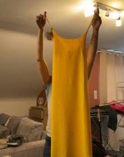 Robe longue jaune TU