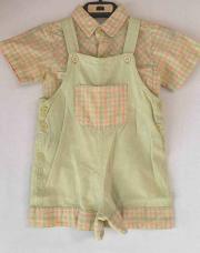 Chemise+salopette T 68 Cirio ,anis et orange 