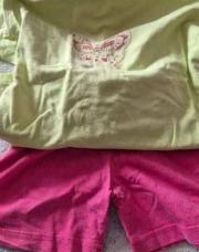 4ans pyjamas short rose et blouse verte