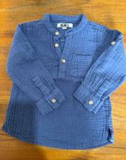 Chemise bleue bub’l 12 mois 