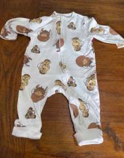 Pyjama roi lion blanc 12 mois (80cm) 