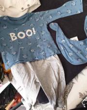 Ensemble 3 pas Sous pull BOO + training gris + bavoir