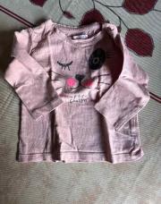 Blouse rose petit chaton 6 mois 