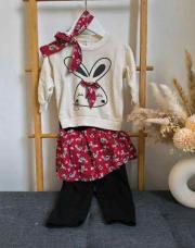 Ensemble lapin girly rock 12-18mois