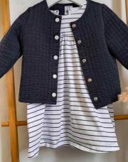Ensemble marin - robe été + gilet Petit Bateau 18 mois