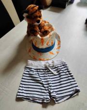 Short ligné blanc noir Kiabi 12 mois