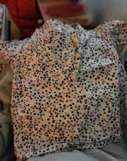 Chemise blanche fleurs bleu
