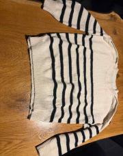 Pull blanc ligne noir