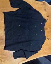 Pull noir perle blanche taille L