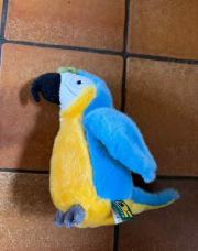 doudou perroquet bleu 