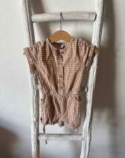 Combi short carreaux bruns 