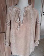 Blouse bohème camel T.U