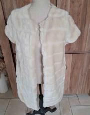 Gilet M courtes manches fourrure crème 