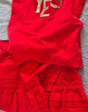 8ans jupe et t-shirt rouge Mayoral