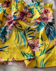 9ans blouse a fleurs jaune